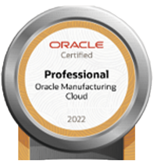 Professional Oracle Manufacturing Cloud badge