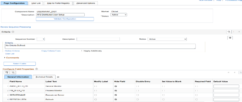 Page and Field Configurator
